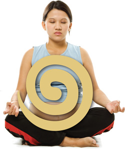 woman sitting in yoga pose
