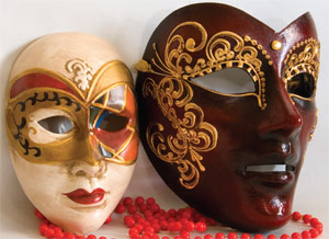 two venetian masks