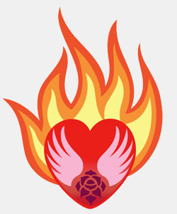 heart with flames
