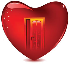 Heart with an open door