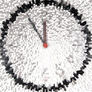 pixelled clock