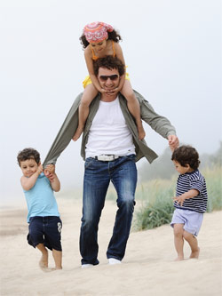 Father with three children
