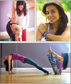 Stacy Plaske and Karen Dubi in various yoga poses
