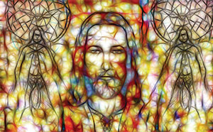Tie-Dyed image of Jesus Christ