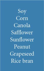 Soy Corn Canola Safflower Peanut Grapeseed Rice bran